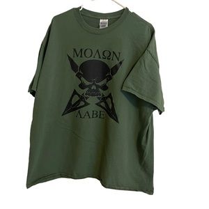 Gildan Shirt Men 2XL Green Ultra Cotton Skull Skeleton Heavyweight‎ Short Sleeve